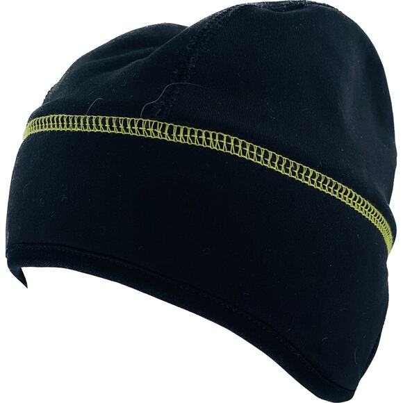 Ponytail Beanie Reversable Black Gray Chartreuse Nylon 19.5 Inch Circumference - Picture 1 of 7